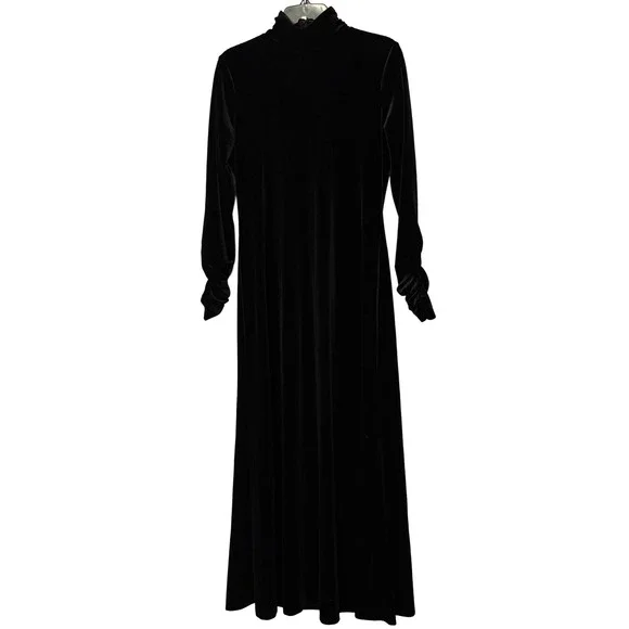 Tuckernuck Pomander Place Black Suzie Velvet Ruched Sleeve Maxi Dress - Medium - Picture 2 of 6
